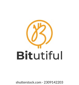 Beautiful bitcoin logo template vector