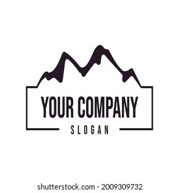 The beautiful Bitterroot Mountains of Montana logo vector for adventure
