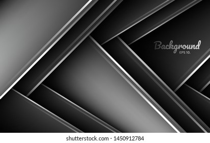 Beautiful black background Abstract vector Straight lines and gradients of modern concepts


