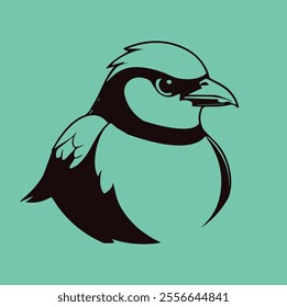 Beautiful A black bird  logo