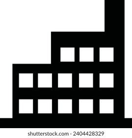 Hermosa forma de vectores de icono de edificio negro