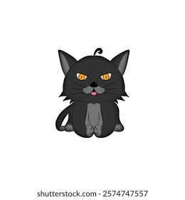 Beautiful black cat doll sticker