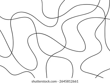 Beautiful black curved line abstract background, modern art, Zaha Hadid inspired architecture wall design style