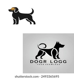 beautiful  black dog logo design 