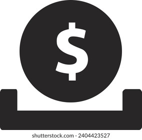 Beautiful black dollar  icon shape vector