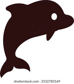 the beautiful black dolphin sketch logo 