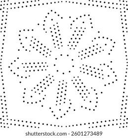 Beautiful Black Dotted Floral Abstract Design. Can be used as cushion, embroidery design or to create repetitive patterns for fabric, curtain, carpet, wallpaper, gift wrap or as decorative element. 