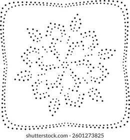 Beautiful Black Dotted Floral Abstract Design. Can be used as cushion, embroidery design or to create repetitive patterns for fabric, curtain, carpet, wallpaper, gift wrap or as decorative element. 