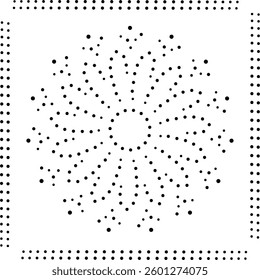 Beautiful Black Dotted Floral Abstract Design. Can be used as cushion, embroidery design or to create repetitive patterns for fabric, curtain, carpet, wallpaper, gift wrap or as decorative element. 