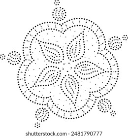 Beautiful Black Dotted Floral Elements