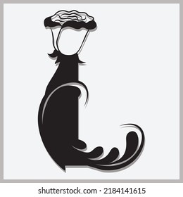 Beautiful Black flower capital alphabet letters.