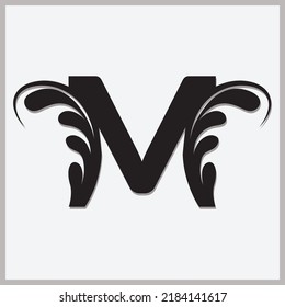 Beautiful Black flower capital alphabet letters.