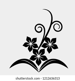 
beautiful black flower vector 