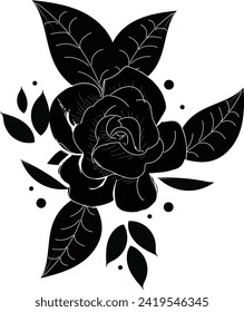 Beautiful Black Flower Vector Stock Photo