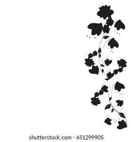 beautiful black flowers, isolated on a white