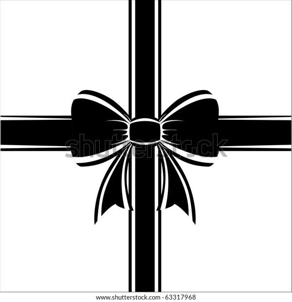 Beautiful Black Gift Bow On White Stock Vector (Royalty Free) 63317968 Shutterstock