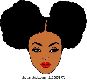 Beautiful black girl with Afro hair