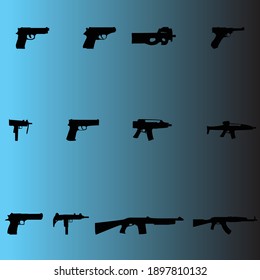 bellas armas negras es un diseño vectorial