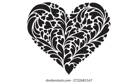Hermoso corazón negro con