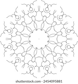 The beautiful black mandala art icon vector and illustration 