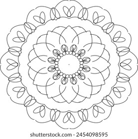 The beautiful black mandala art icon vector and illustration 