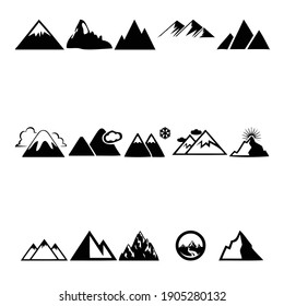 beautiful black mountain and snow vector abstract design