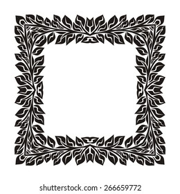 Beautiful black pattern frame vector illustration