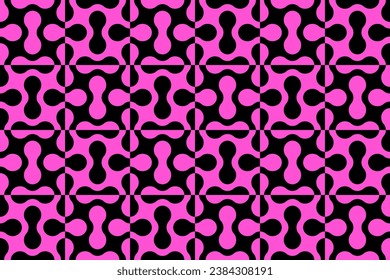 schönes schwarz-rosa Retro-Muster. Es ist ein Vektorbild mit geometrischen Elementen. Es ist ein Retro-Design.Design für Hintergrund, Tapete, Kleidung, Umhüllung, Batik, Stoff, Vektorgrafik.