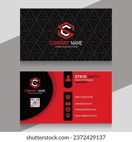Beautiful black and red business card template