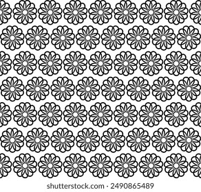 
Beautiful black seamless floral pattern on white background