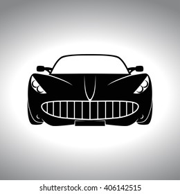 the beautiful black silhouette of car . EPS 10