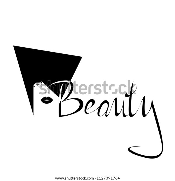 Beautiful Black Silhouette Woman Face Beauty Stock Vector Royalty Free 1127391764