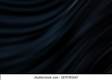 Beautiful Black Silk Draped Textile Background Abstract Background