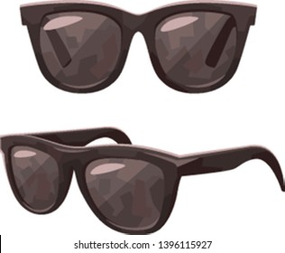 Beautiful black Sunglasses isolated on white background vector