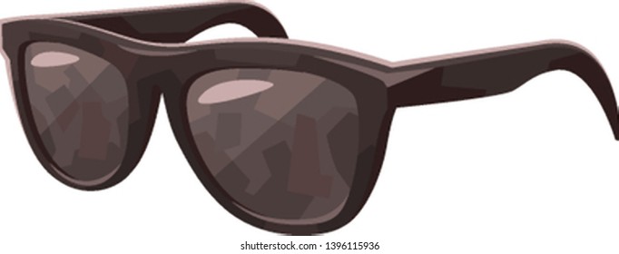 Beautiful black Sunglasses isolated on white background vector