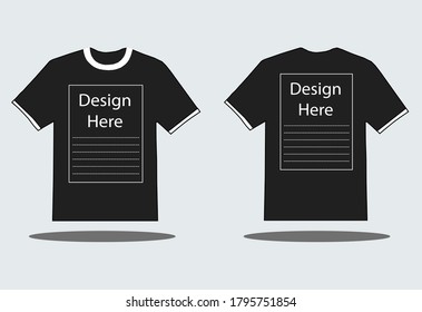 Beautiful Black T-shirt Mockup Vector