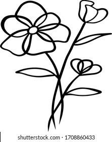 bella ilustración de flores vectoriales negras