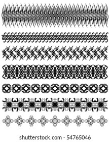 Beautiful black vector trim collection over white background