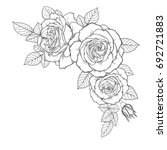 beautiful black and white bouquet rose and leaves. Floral arrangement isolated on background. design greeting card and invitation of the wedding, birthday, Valentine s Day, mother s day, holiday.