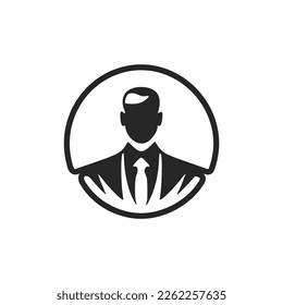 Beautiful black and white businessman logo. Good for business.
