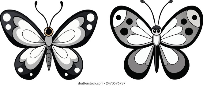 Beautiful black and white butterfly