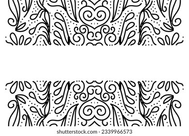 Beautiful black and white caleidoscope gradient flower leaf art pattern of indonesian culture traditional batik