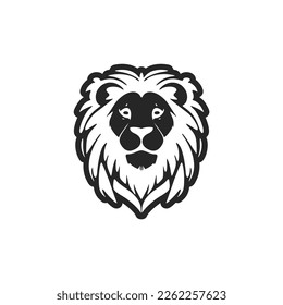 Beautiful black and white cute lion logo. Good for business and brands.