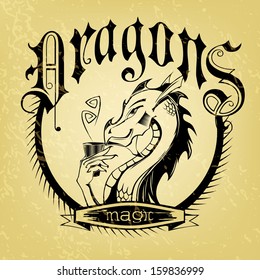 beautiful black and white dragon