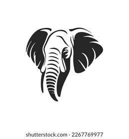 Beautiful black and white elephant emblem to add sophistication to your brand.