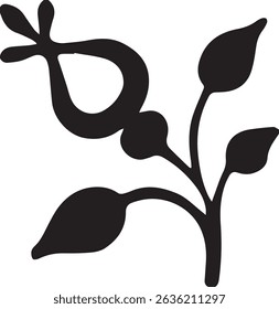 Beautiful black and white flower vector icon