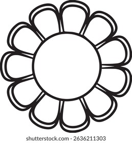 Beautiful black and white flower vector icon