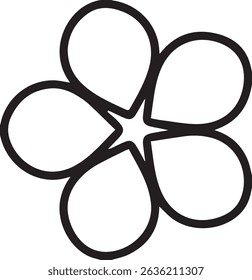Beautiful black and white flower vector icon