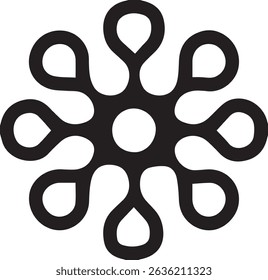 Hermoso icono de Vector de flores en blanco y negro