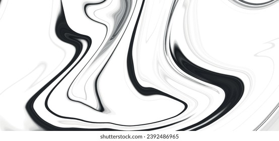 Beautiful black and white fluid acrylic pours liquid marble surfaces design. Black and white marble pattern texture background. Trendy backgrounds for cover designs, invitations, case, wrapping paper.